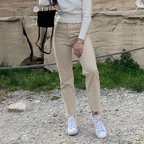 Cream High Rise Jeans - Picture 3 of 11